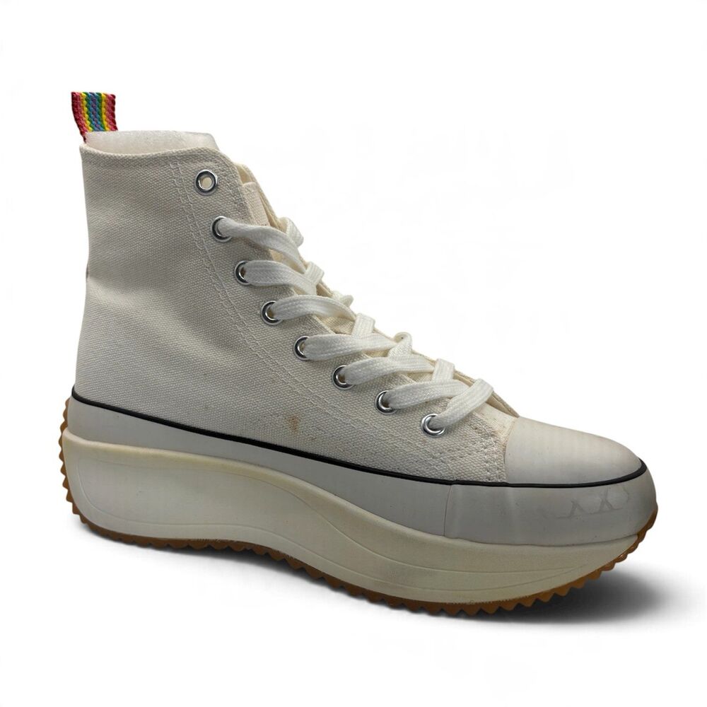 Madden Girl Winnona White Canvas High-Top Platform Sneaker Women’s Size 7